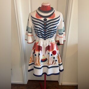 Chloè Inspired Graphic Satin Dress